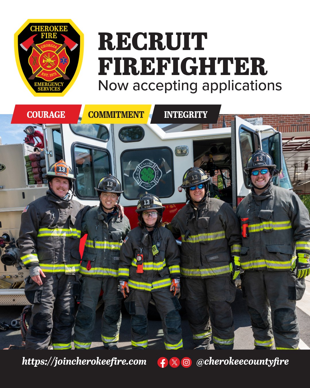Now hiring Recruit Firefighters